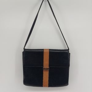 Kate Spade NY Black w/ Tan Stripe & Goldtone Hardware Sydney Bag